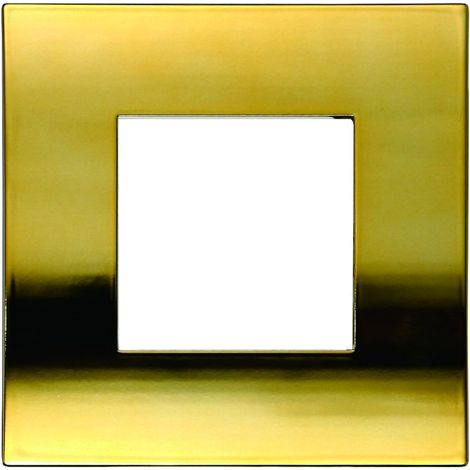 Placca Plastica ETTROIT Serie Venus 2 Posti/Moduli 502 Compatibile Con Vimar Arke, 14 Colori Disponibili (Oro Lucido)