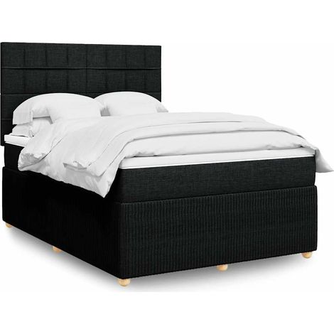 Boxspringbett mit Matratze Schwarz 160x200 cm Stoff