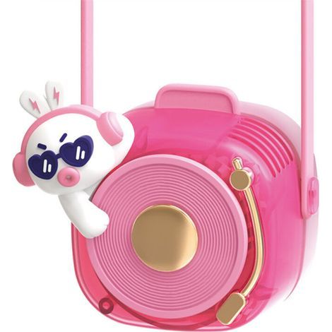 Ventilateur de cou sans pales, rechargeable USB, 3 vitesses, portable et léger pour extérieur - Rose
