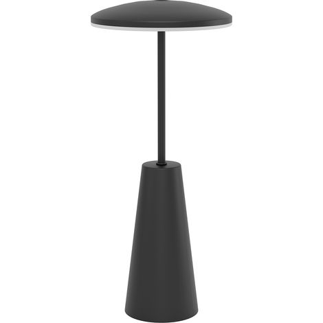 Lampada Da Tavolo Moderna Piccola Acciaio Nero Luce Led Integrato 2,8W