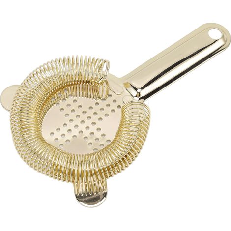 Passoire à cocktail antirouille à filtration efficace en acier inoxydable 304, accessoire de bar idéal pour la maison, les mini-bars, les clubs et les restaurants. Couleur or. (1/5)