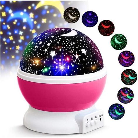 Lampe de Projection Veilleuse Bébé Etoile Projection Lumière Enfant Lampe Chevet Avec 360 Degrés De LED Pour Cadeau Bébé Anniversair