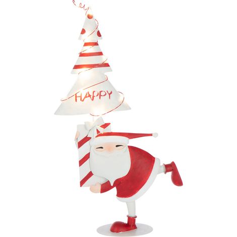 Père-Noël à LED "Arbre" 66cm Blanc & Rouge (1/4)