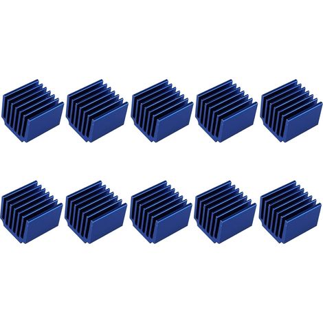 Lot de 10 Pièces d’imprimante 3D, Pilote de Dissipateur Thermique, Dissipateur de Chaleur, Aluminium, pour Raspberry Pi LV8729 A4988 DRV8825 TMC2208 TMC2100 TMC2130 Bleu (1/5)