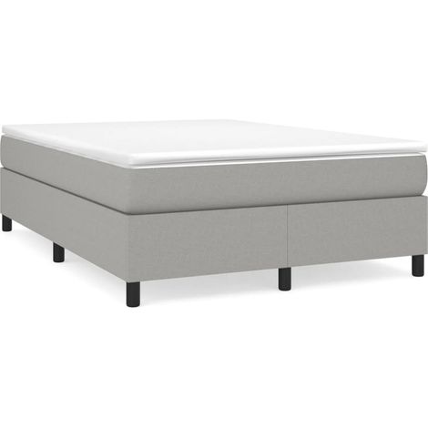 Maison Exclusive - Boxspringbettgestell Hellgrau 140x190 cm Stoff