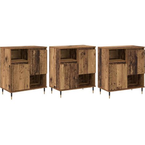 3 pcs Buffet,Bahut,Meuble de Rangements Bois ancien 180 x 35 x 70 cm Bois d'ingénierie CFW27113 (1/5)