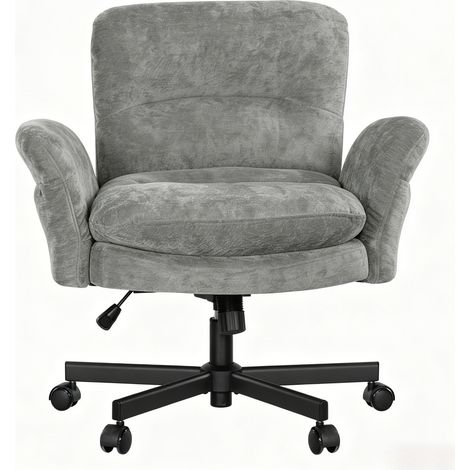 Sedia da ufficio ergonomica girevole grigia in tessuto e metallo 71x68x84,5-92,5 cm - CHICFURN (1/5)