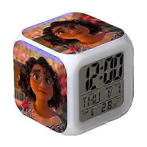 Réveil magique Full House sur le thème de l'anime, réveil numérique carré à LED avec affichage de l'heure, de la température, de l'alarme et de la date.