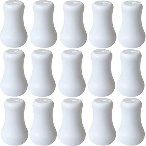 Accessoires de rideaux en plastique blanc effet bois : pendentif en plastique 25,4 x 16,5 mm, cordon de suspension et pendentif.