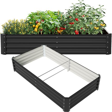 Wolketon Hochbeet Metall 160x90x30cm Gartenbeet Verzinkt Pflanzkasten für Gemüse & Kräuter, Stabiles Hochpflanzbeet Wetterfest Bodenlos mit Stützstange, Grün