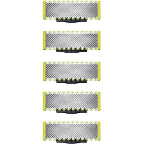 Applicabile a Philips OneBlade - Lame di ricambio per rasoio/rifinitore elettrico OneBlade, in acciaio inossidabile resistente, per rifinire, modellare e radere, confezione da 5. (1/4)