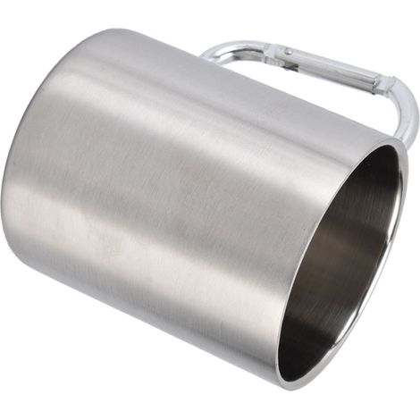 Outdoor-Wasserflasche, Reisebecher, Klappgriff aus Edelstahl 304, tragbarer Kaffeebecher, 360 ml, Griff in Originalfarbe. (1/5)