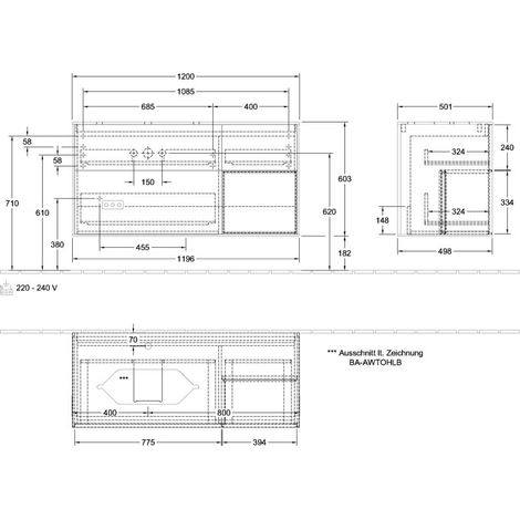 Villeroy & Boch G281HJPD meuble sous-vasque Finion G28