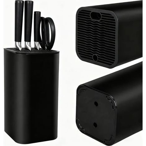 Porte-couteaux noir, organisateur universel de couteaux de cuisine avec 21 emplacements. (1/5)
