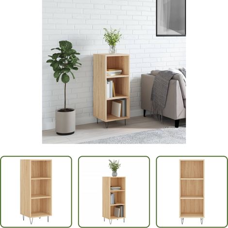 vidaXL Sonoma-Eiche - Sideboard Sonoma-Eiche 34,5x32,5x90 cm Holzwerkstoff (1/5)