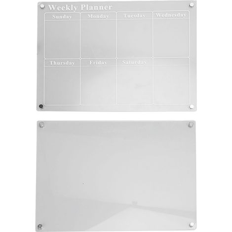 Calendrier Frigo en Acrylique Transparent avec 6 Marqueurs, Tableau Blanc Hebdomadaire Planificateur pour Organisation Quotidienne et Gestion de Vie (1/5)
