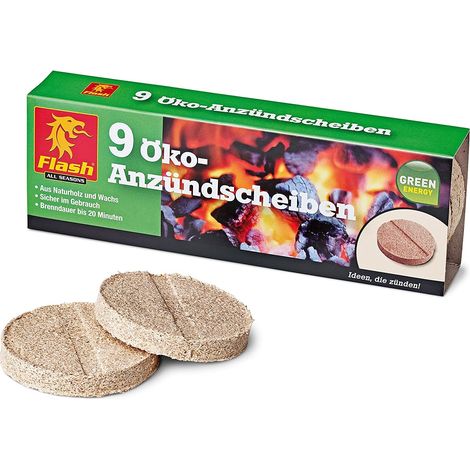 Ökologische Anzündscheiben 9 Stück (1/3)