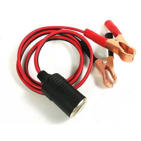 Connecteur femelle d'allume-cigare 12V, adaptateur à pinces crocodile, rallonge pour batterie, prise auto, 1 pc (1/5)
