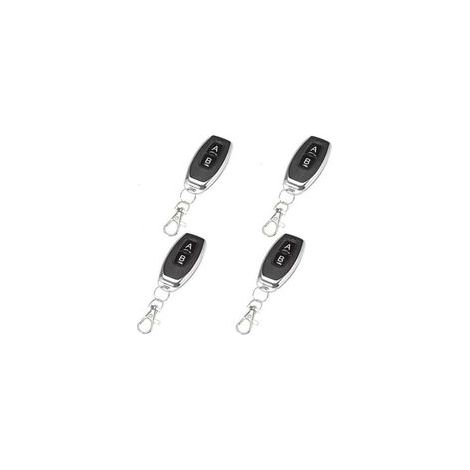 Télécommande 433 MHz avec boutons AB, émetteur sans fil en métal, code d'apprentissage, télécommande intelligente pour ouvre-portes de garage (lot de 4) - Crezuo (1/4)