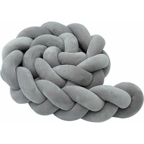 Grauer Babybett-Nestchen 100 x 13 x 7 cm – Weicher Schutz aus Flanell und Baumwolle – Elegante Dekoration für das Kinderbett (1/5)