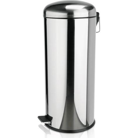 Poubelle à pédale avec bac galvanisé 30 ltr Ø 30 cm inox - Was Germany (1/2)