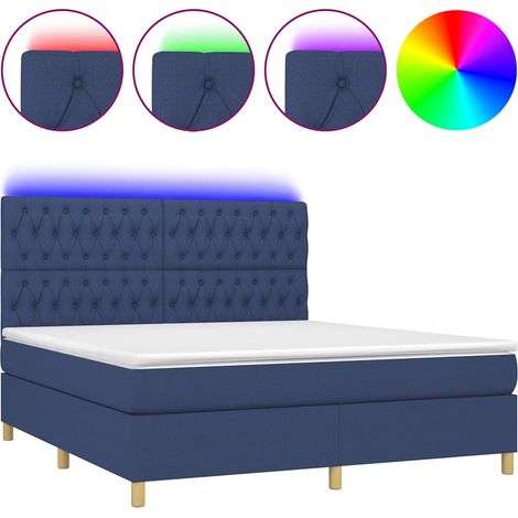Maison Exclusive - Letto a Molle con Materasso e LED Blu 180x200 cm in Tessuto (1/5)