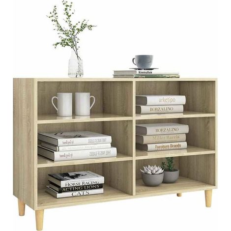 Buffet Bas de Cuisine en Bois d'Ingénierie Couleur Chêne Sonoma, Meuble Rangement avec Portes et Étagères, 103.5 x 35 x 70 cm (1/5)