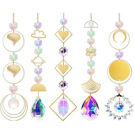 Sun Catcher - Crystal Ball Hanging Decoration for Window Garden Office Balcony - Pack of 5 (1/5)