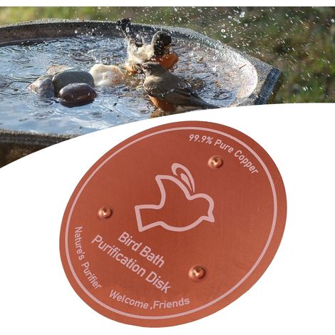 Reinigungsscheibe für Vogelteiche - 99,99 % Kupfer-Wasserfilter - 1 mm dick - Dreifach stabile Unterstützung - Für den ganzjährigen Einsatz geeignet. (1/5)