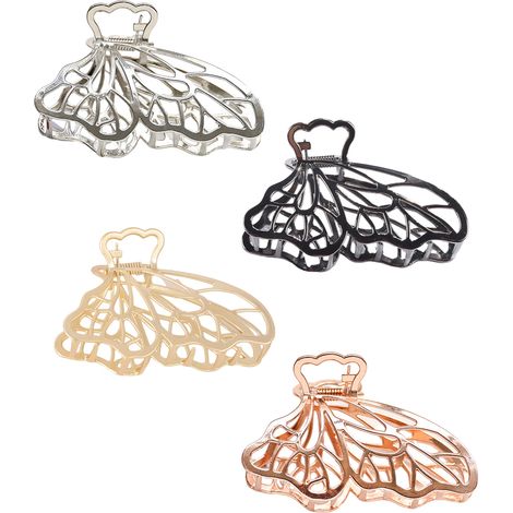 Pince à Cheveux Papillon - Pince Métallique Anti-dérapante pour Cheveux Épais Bouclés Longs ou Fins - 1 Pièce (1/5)