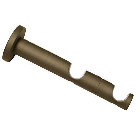 Gardinia Supporto Combinato Doppio con Base bastoni per Tende, 2 binari, Aperto, incl. Materiale di Montaggio, Linea Kira, Ø 19 mm, Metallo, Cappuccino, 9/6 cm (1/4)
