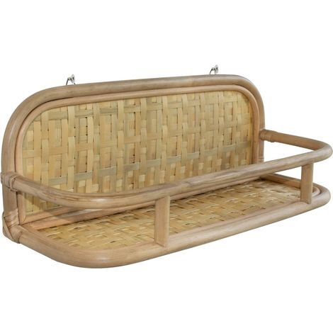 Etagère murale en rotin naturel 40,5 x 15,5 x 15 cm (1/5)