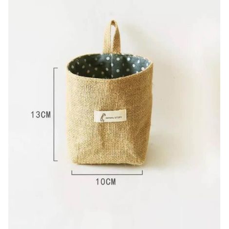 Sac à linge, Peut être accroché, Convient pour la salle de bain - Motif de points bleu foncé (1/4)