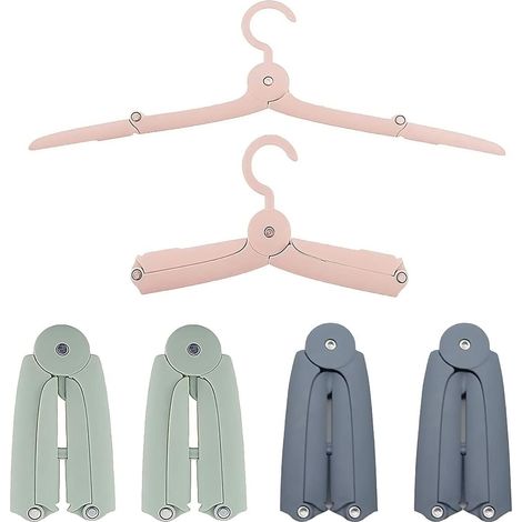 Un ensemble de 6 cintres pliables en plastique pour vêtements de vacances, de camping et de voyage (1/5)