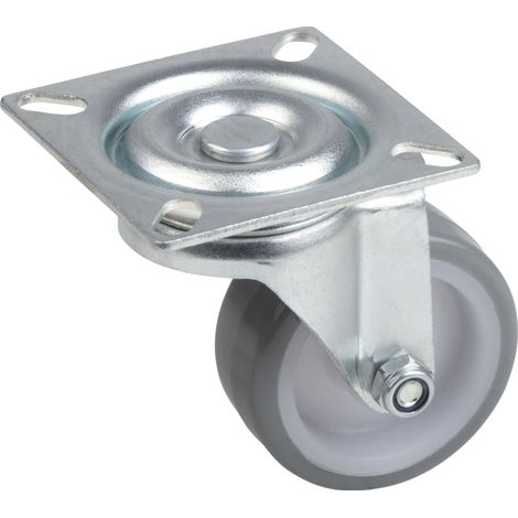 Metafranc 802870 Rotella Diametro 50 mm, 60 x 60 mm, Poliuretano, Cuscinetti a strisciamento, Grigio (1/4)
