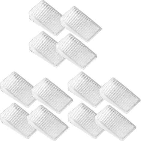 Lot de 12 cales de nivellement transparentes en plastique pour meubles et toilettes (1/5)