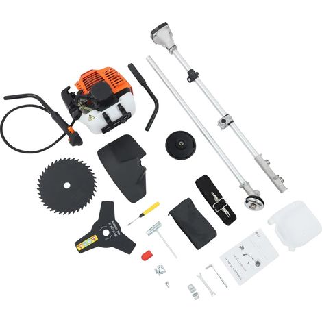 Débroussailleuse à essence, moteur de 42,7 cc, 3 têtes de coupe, Rouge (1/2)