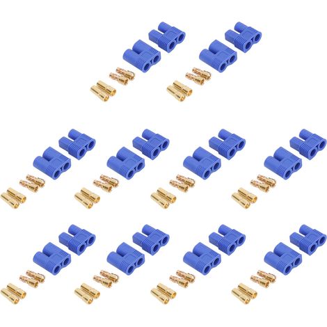 10er-Set EC3 Batteriestecker, verpolungssicher, Messing, vergoldet, Bananenstecker (männlich/weiblich) für Elektrofahrzeuge (1/5)