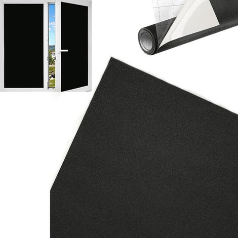 Film occultant pour fenêtre – 45x100 cm – Noir – Anti-espion – Autocollant – Facile à installer – Chambre et salle de bain (1/5)
