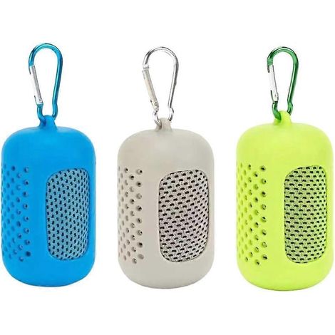Lot de 3 serviettes de sport rafraîchissantes séchage rapide douces avec manchons silicone portables 30x90cm fitness course à pied activités plein air (1/5)