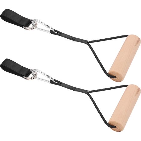 Poignées de traction en bois pour barre fixe, entraînement force et musculation à la maison. (1/5)