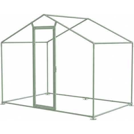 Structure Parc À Poules - 6m² Ø38mm 2x3x2,25m - Acier Galvanisé Sans Bâche - Sans Grillage (1/2)