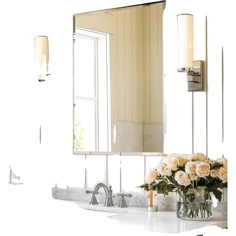 Miroir de Salle de Bain, Design Sans Cadre, Style Moderne, 32X24 pouce (1/2)