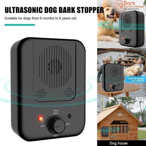 Dispositif Anti Aboiement - Ultrason 15 M - Détection Automatique - Pour Chiens 6 Mois à 8 Ans - Noir - 1 Pièce (1/5)