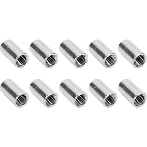 Lot de 10 écrous couplage ronds en acier inoxydable taraudage femelle M10 kit d'écrous de liaison pour réparation (1/5)