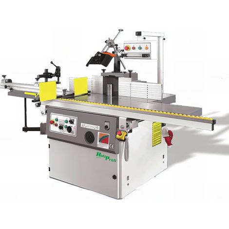 Toupie à bois 4500/5500 W 400 V – Arbre inclinable – 6 vitesses de rotation – Frein électronique – Pour bois dur – Holzprofi