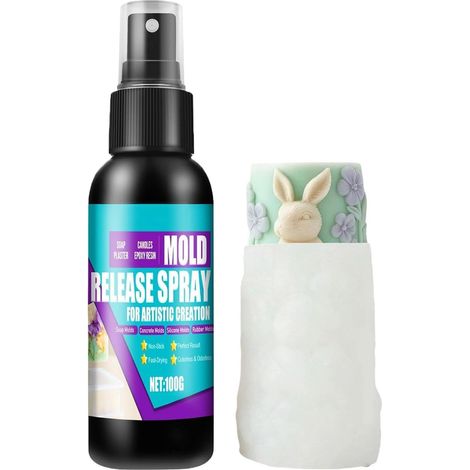 Formtrennspray, 100 g, schnell trocknendes Mittel Epoxid-Trennmittel für Garage, Handwerk, Zimmer, Studio, Werkstatt, Zuhause, Kerzenherstellung, Seife, Beton, Gips, Gießen (1/5)
