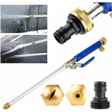 ALLIANDISorchidée-High Pressure Water Nozzle Spray Gun Water Lance with 2 Cleaning Nozzles Spray Nozzles Garden Hose Connector 46cm Hydro Jet Power Garden Shower. (1/4)