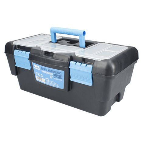 Caja de herramientas ferrestock 16 inch bandeja extraíble cierre seguro