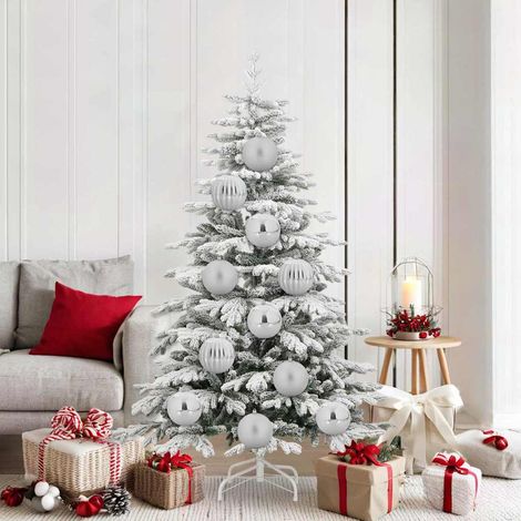 Weihnachtskugeln Set XL 9 pcs Silber Kunststoff